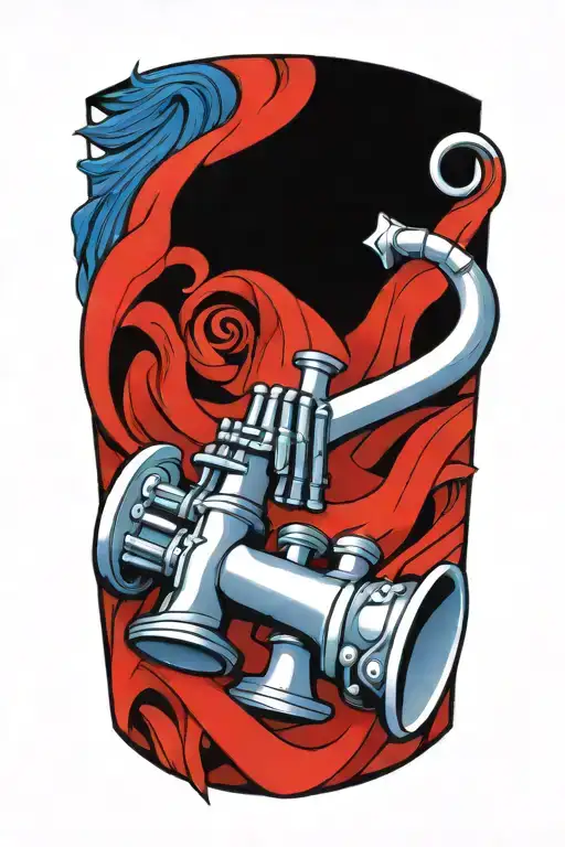 A Trumpet Intertwined With King Chess Piece