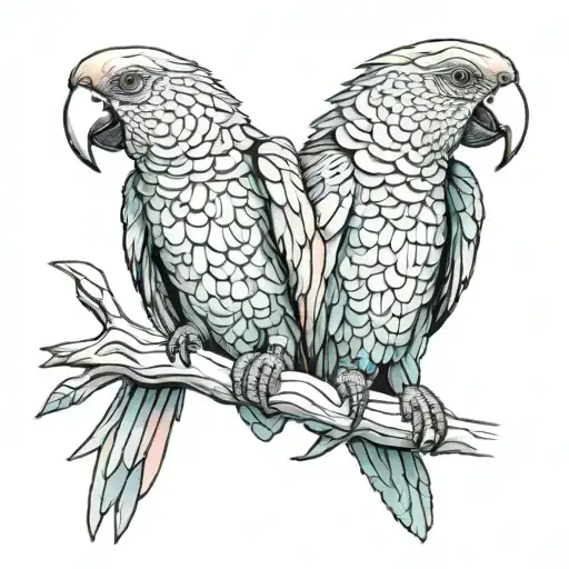 Colourful Two Parrots