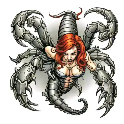 Sexy Red Head Girl As A Scorpion