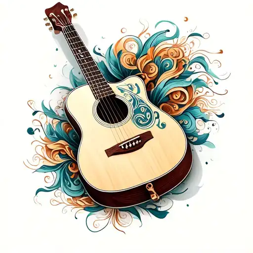 Beautiful Wood Acoustic Guitar