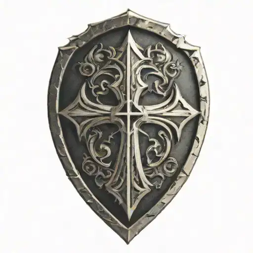 Cross Inside Shield Cross Royalty