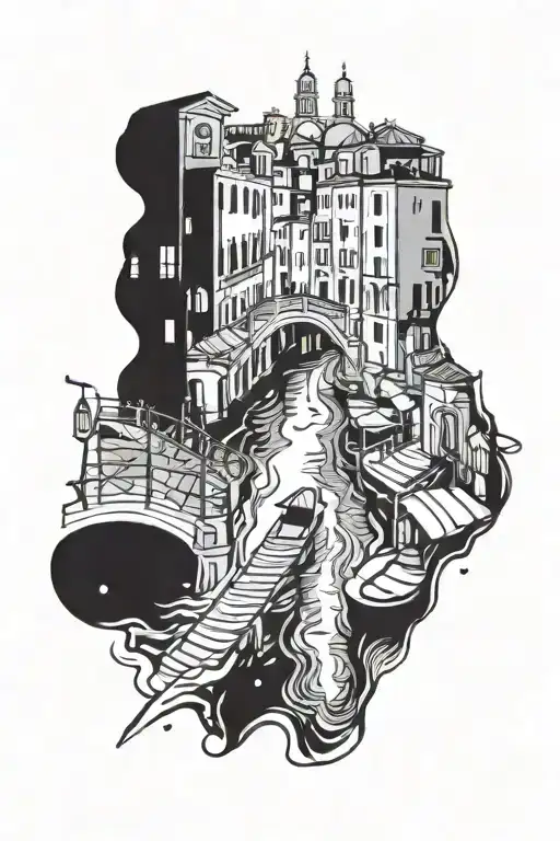 Venice At Night With Bright Lights