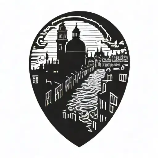 Venice At Night With Bright Lights