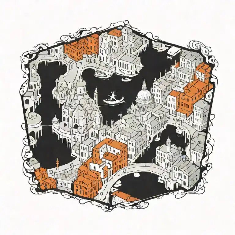 Venice At Night With Bright Lights