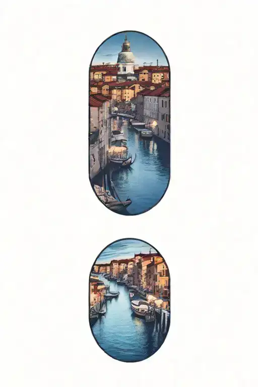 Venice At Night With Bright Lights