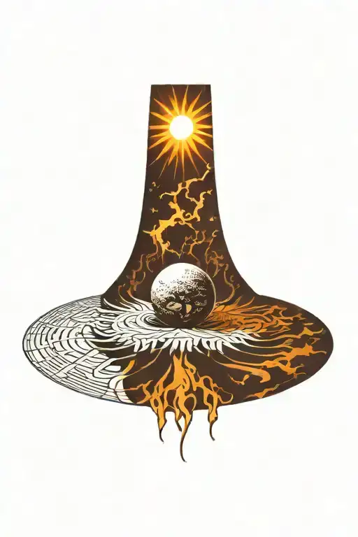 Sun And Moon Merging Together