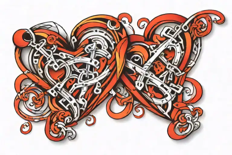 Car Parts Intertwined Hearts