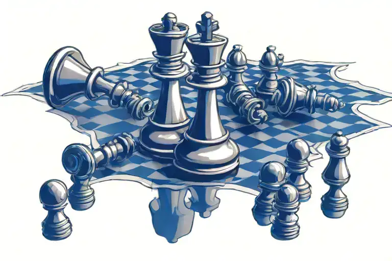 Chess Piece Pawn With King Piece Shadow