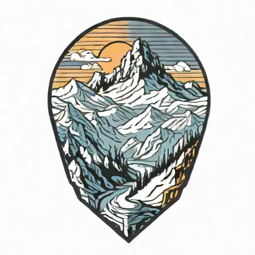 Winter Mountain Scene