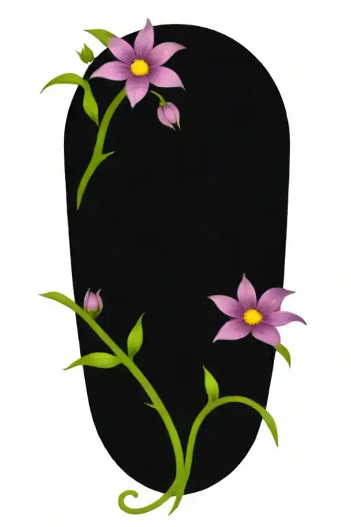 A Vine Of Purple Daisies And Blue Cosmos Intertwined Flowers