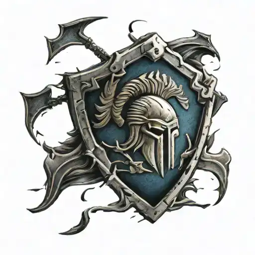 Flag With Spartan Shield