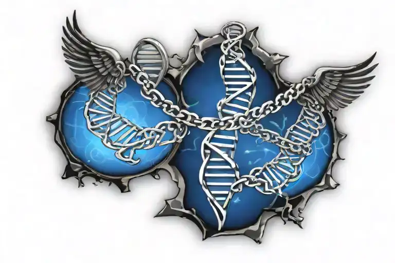Dna Chain And Fallen Angels With A Phrase