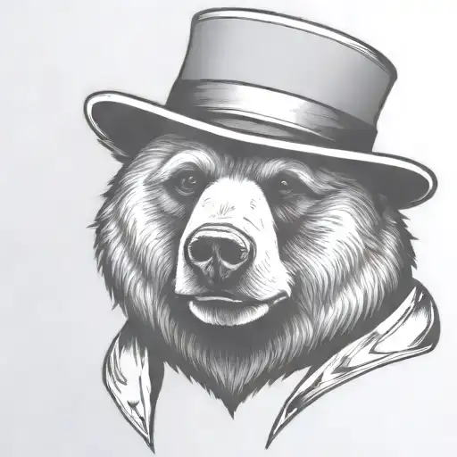 Nerdy Bear Head With Felt Hat