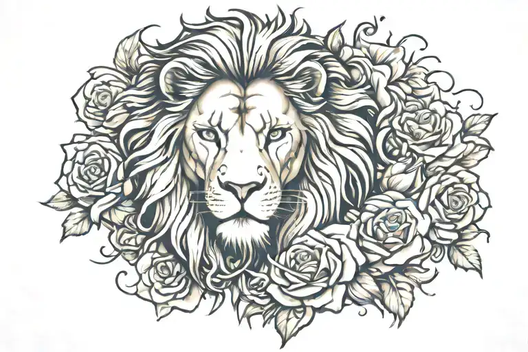 Lion And Rose