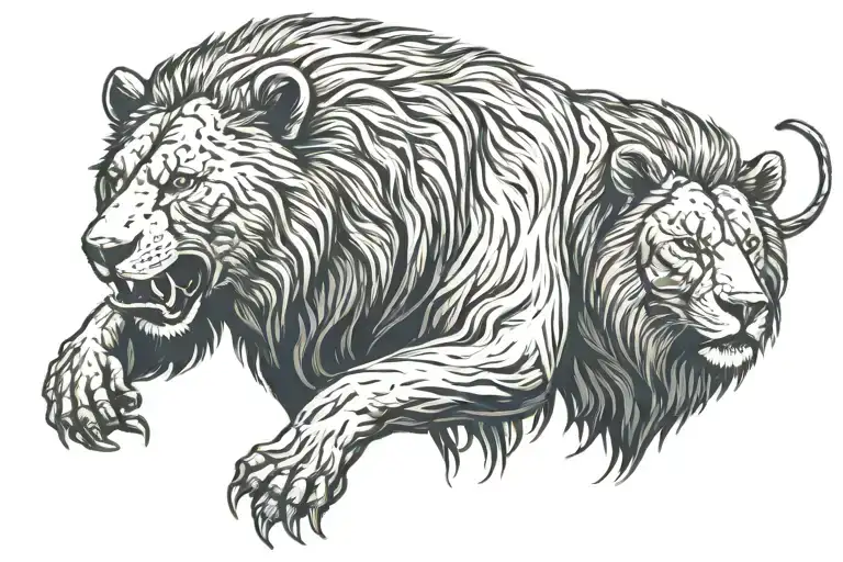 Bear Love Lion Roaring