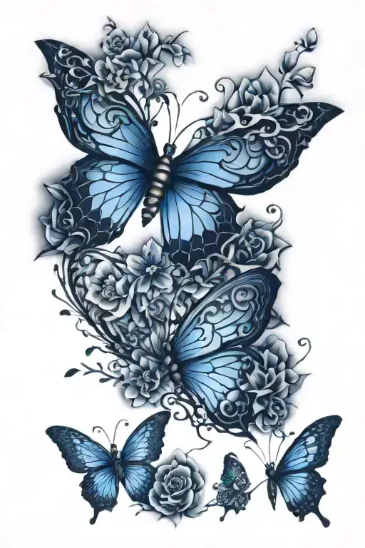 Floral Butterfly Perched