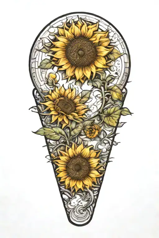 Sunflower Blooming Full Moon