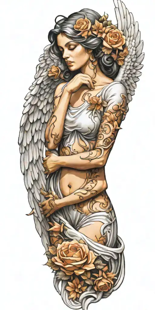 Angel Woman Without Flowers