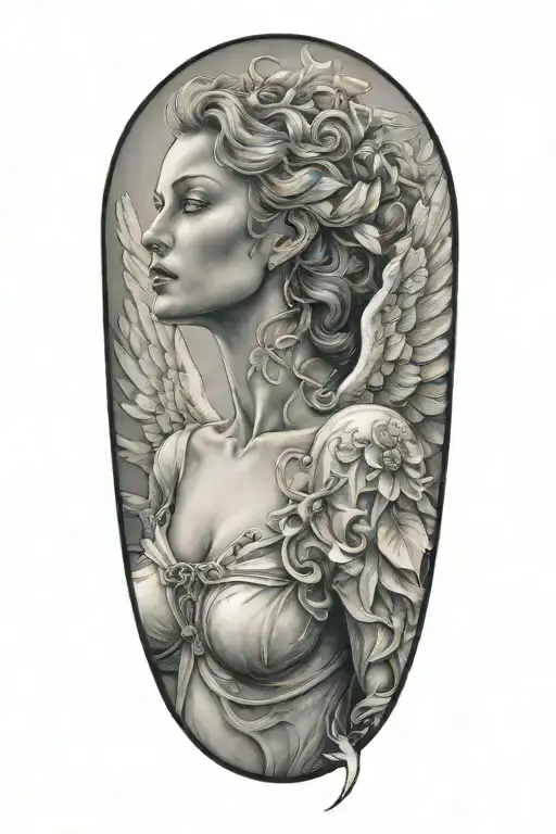 Woman Angel Half Bust