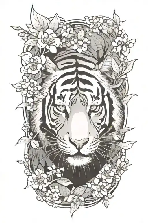 Tiger And Cherry Blossoms