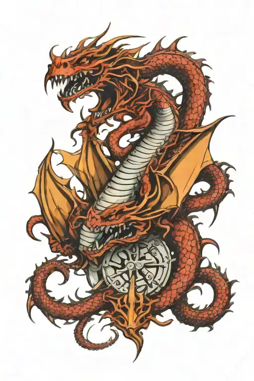 Death Before Dishonor Dragon Emerging Representing Imagination