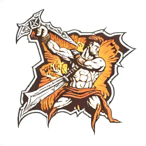 Self Made Man Holding Sword