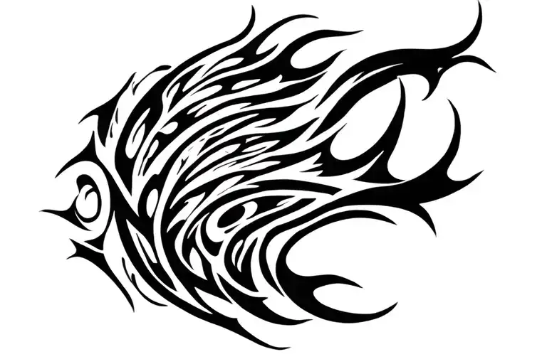 Tribal Patterns In Long Flame Like Structure