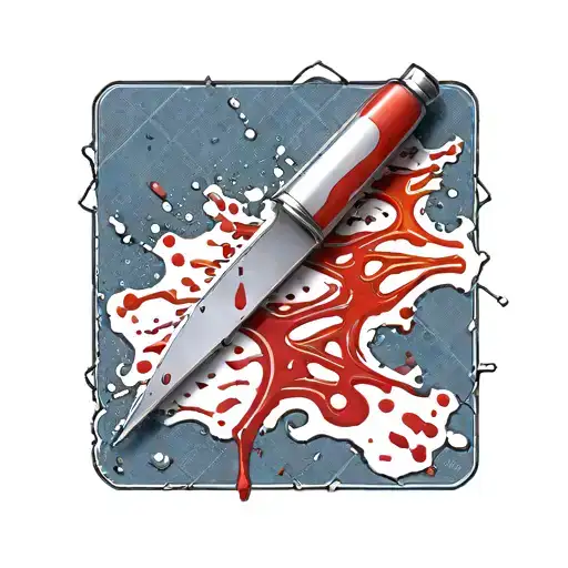 Medical Scalpel With Blood Dripping Downwards