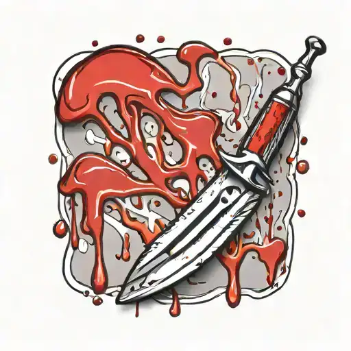 Medical Scalpel With Blood Dripping Downwards