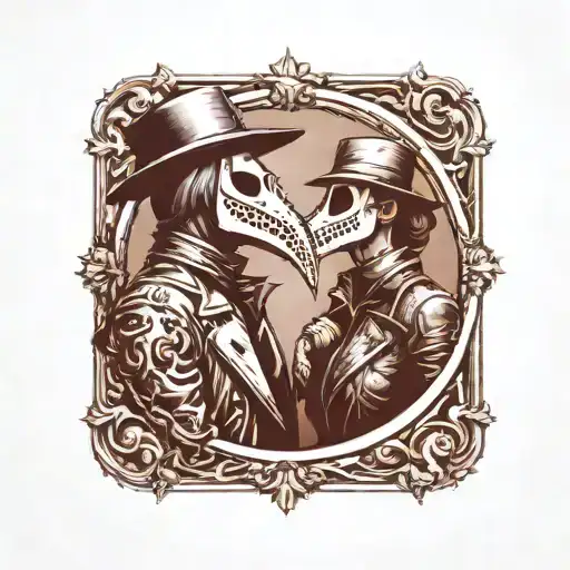 Plague Doctor And Gentlegirl Kissing Each Other