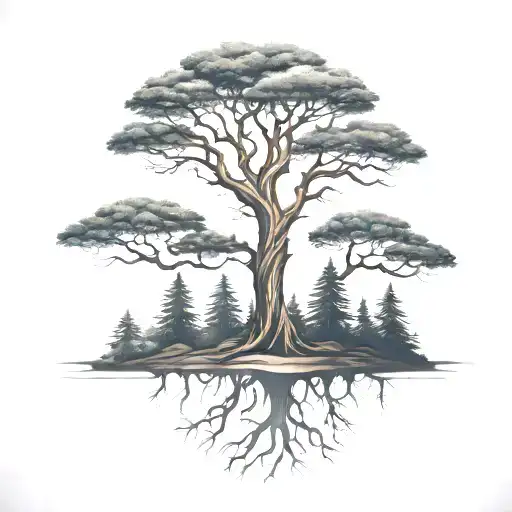 Tree Forest Tattoo Design