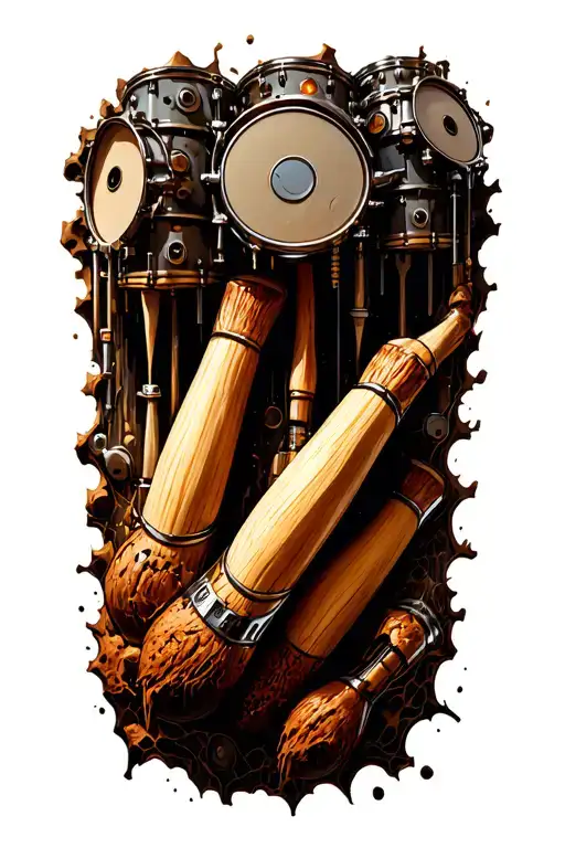 Eroded Skin Reveals Drumsticks And Organic Machinery