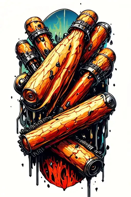 Ripped Skin Reveals Drumsticks And Organic Machinery