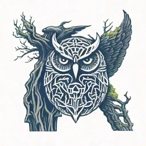 Tree Of Life Thors Hammer Owl Fox