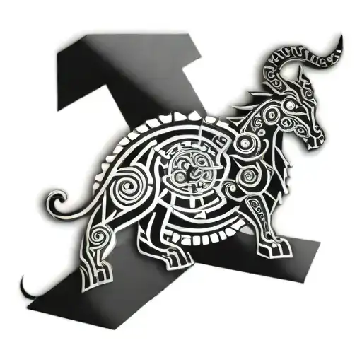 Aztec Geometric Capricorn