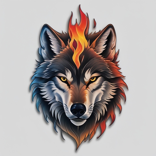 Whispers of the Eternal Wolf’s Flame Tattoo idea