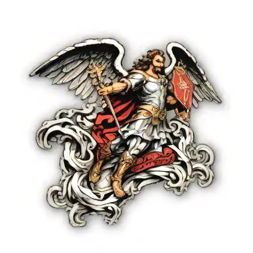 Catholic Saint Micheal Slaying The Devil