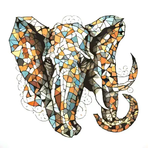 Mosaic Elephant Head