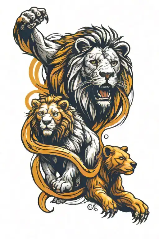 Lion And Bear And Sloth Together