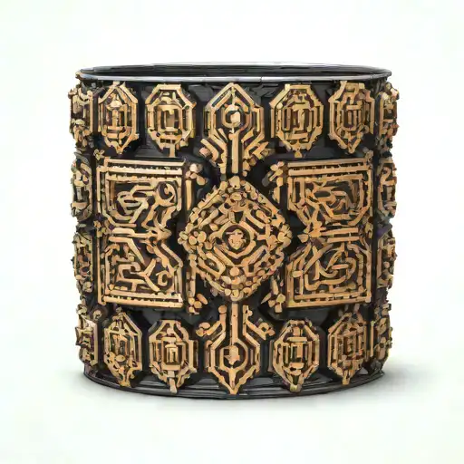 Tattoo That Goes Around Wrist And Looks Like A Beaded Geometric Bracelet