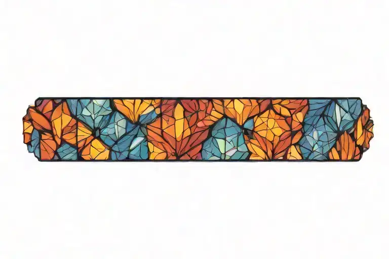 Tattoo That Goes Around Wrist And Looks Like A Thin Beaded Bracelet With Geometric Pattern