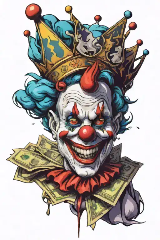 Clown Smiling With Money Crown