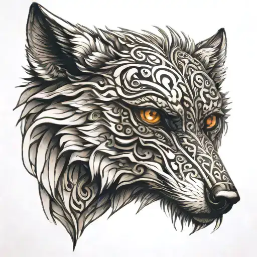 Turkish Wolf Head With Brown Eyes
