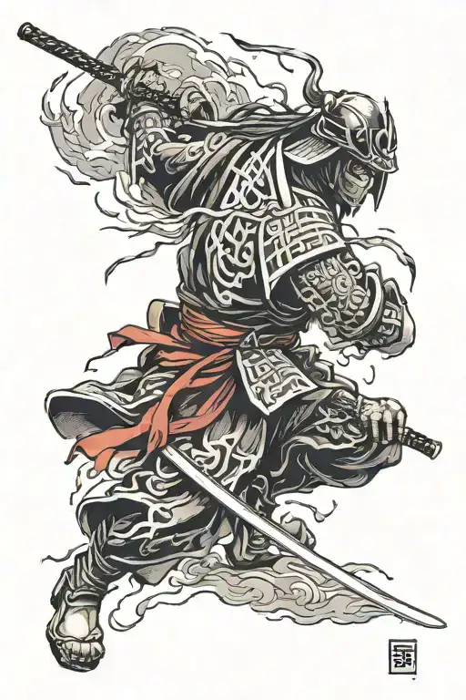 Samourai Cover With Japanese