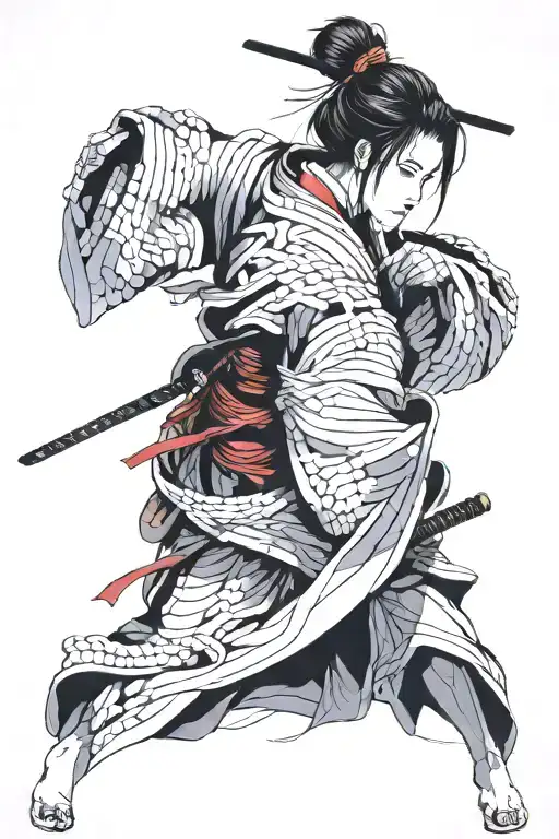 Samourai Cover With Japanese Girl