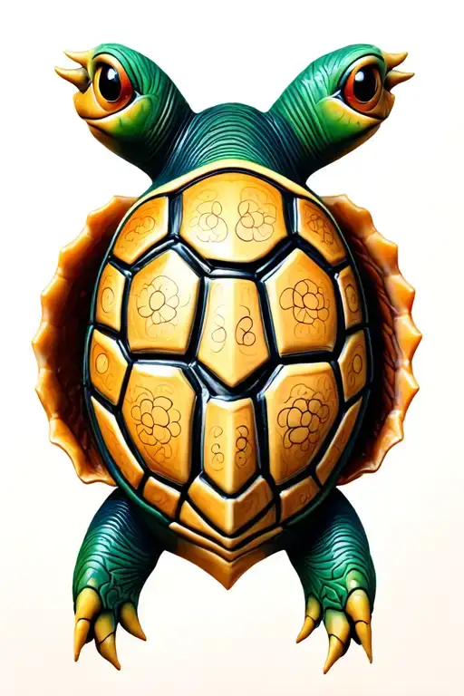 Ninga Turtle Mask On Shell