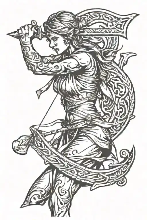 Saggitarius Women Holding An Arrow