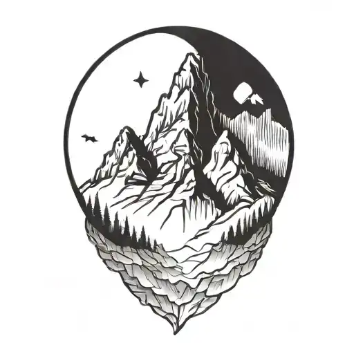 A Minimalist Tattoo Of A Mountain Range Silhouette