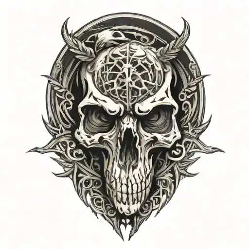 Raven Skull Surrounded