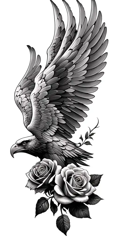 Eagle Wing And Rose